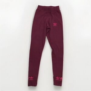 ADIDAS WOMENS LEGGINGS BURGUNDY JIGH RISE ADI CLUB SMALL